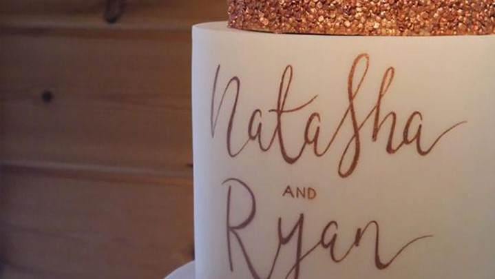 Modern Rose Gold & Marble Wedding Cake Desktop Image
